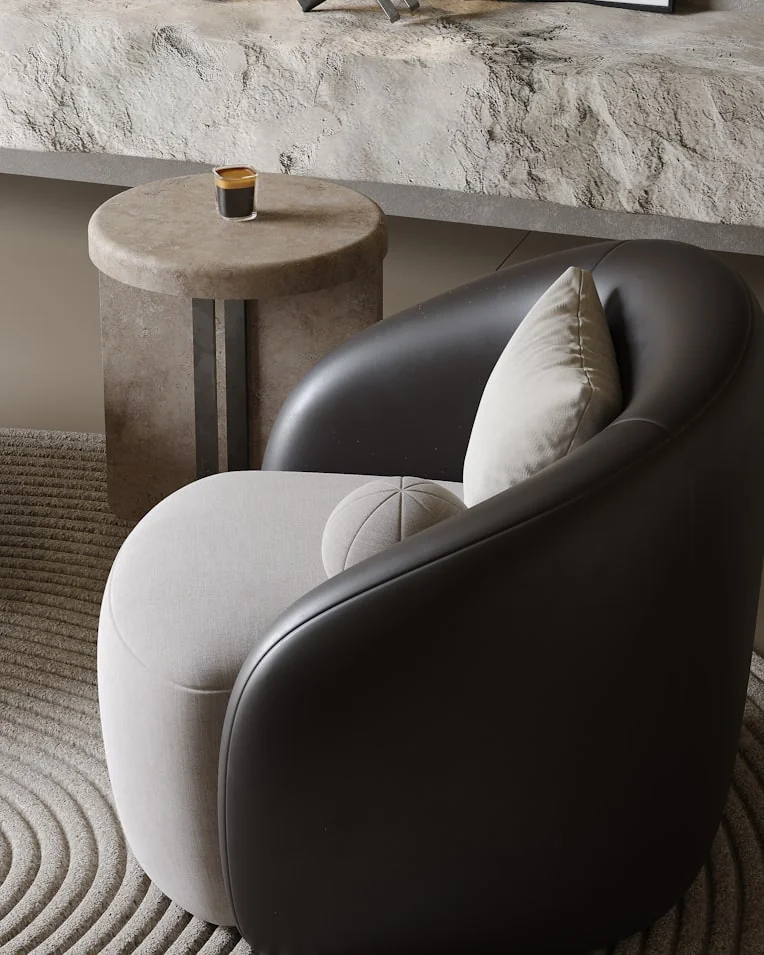 Modern armchair product listing